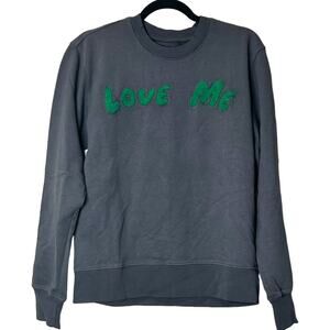 Sandrine Rose Love Me Terry Knit Pullover Oversized Sweatshirt Women XS NWT